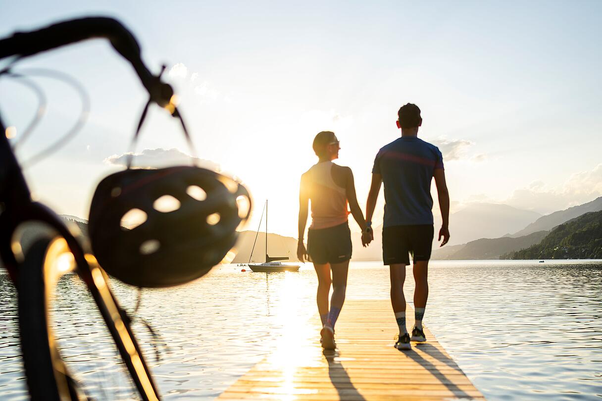 Radfahren am Millstätter See bei Sonnenuntergang  © Gert Perauer_MBN Tourismus